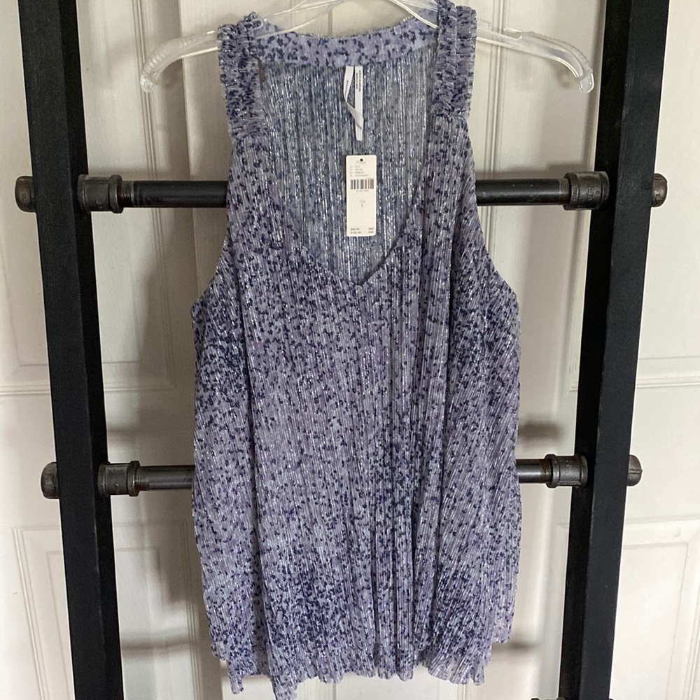 Anthropologie shimmer tank top size L